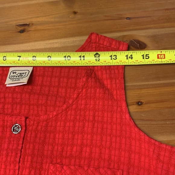 LA Seat Covers Vintage Red Vest w Silver Palm Tree Buttons - Picture 8 of 13